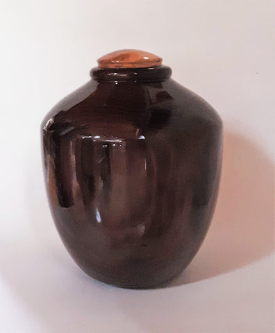 Individual Size Black Walnut Urn with Cherry Lid