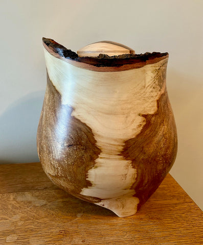 Spalted Maple Individual Size Urn With Screw On Lid