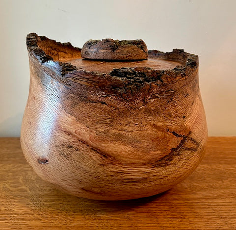 White Oak Bark Edge Individual Size Urn With Screw On Lid