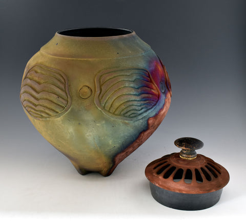 Stormy Sands Raku Style Companion Urn