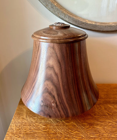Walnut Individual Size Urn With Screw On Lid