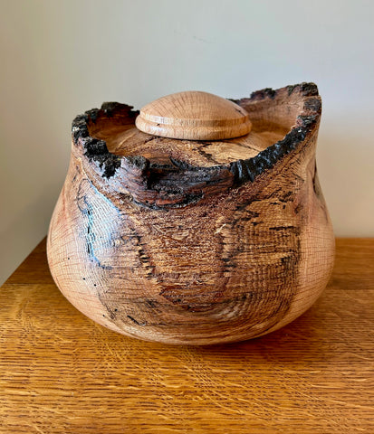 White Oak Bark Edge Individual Size Urn With Screw On Lid