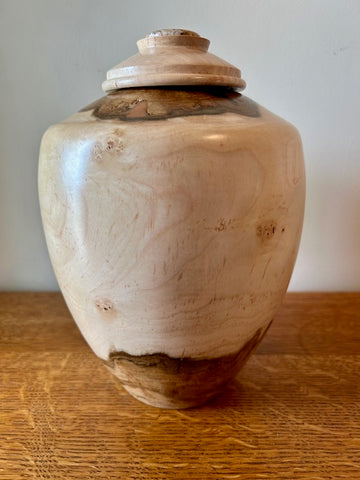 Curly Maple Urn With Screw On Lid