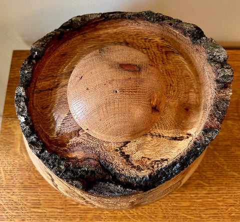 White Oak Bark Edge Individual Size Urn With Screw On Lid