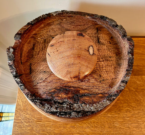 White Oak Bark Edge Individual Size Urn With Screw On Lid