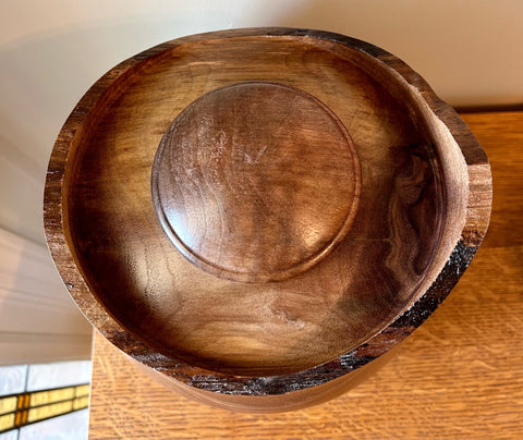 Natural Edge Walnut Individual Size Urn With Screw On Lid