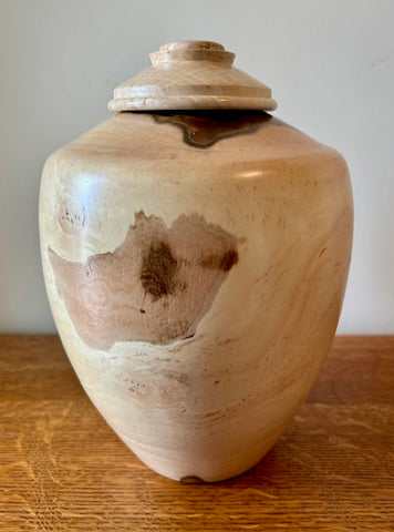 Curly Maple Urn With Screw On Lid