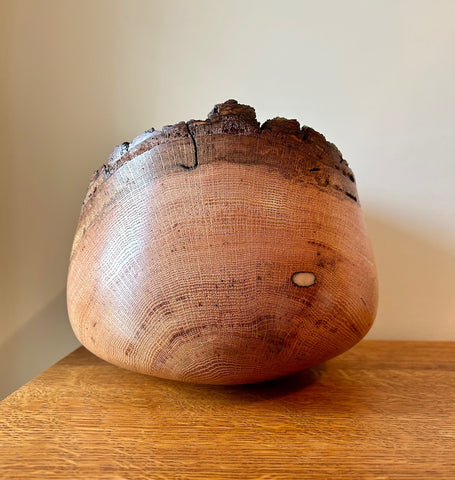 White Oak Bark Edge Individual Size Urn With Screw On Lid