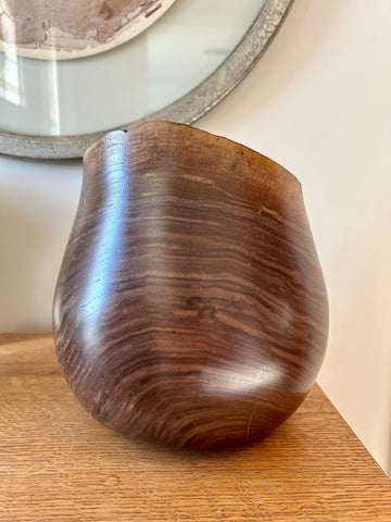 Natural Edge Walnut Individual Size Urn With Screw On Lid
