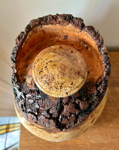 Cherry Bark Edge Individual Size Urn With Screw On Lid