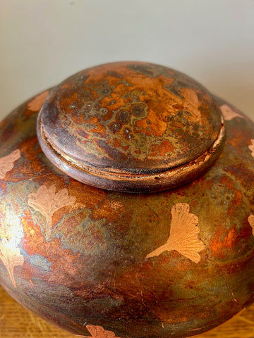 Patina Copper Leaf Individual Size Urn With Screw On Lid
