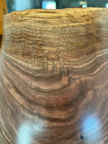 Natural Edge Walnut Individual Size Urn With Screw On Lid