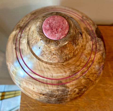 Maple Burl Individual Size Urn With Screw On Lid