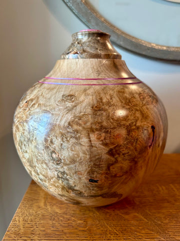 Maple Burl Individual Size Urn With Screw On Lid