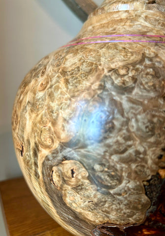 Maple Burl Individual Size Urn With Screw On Lid