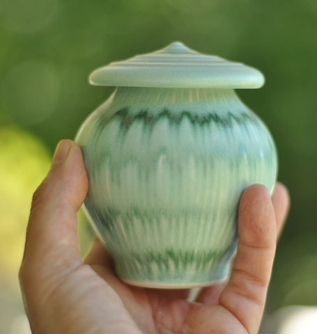 Fields of Grass Ceramic Cremation Urn for Ashes