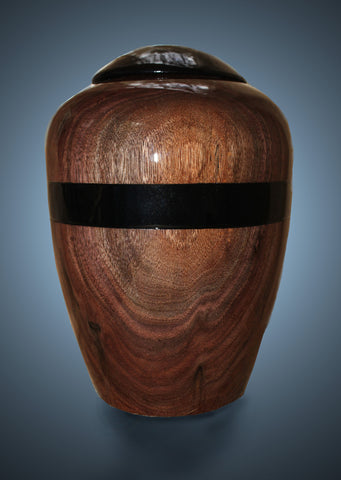 Handmade Black Walnut Funeral Cremation or Burial Wooden Urn for Ashes