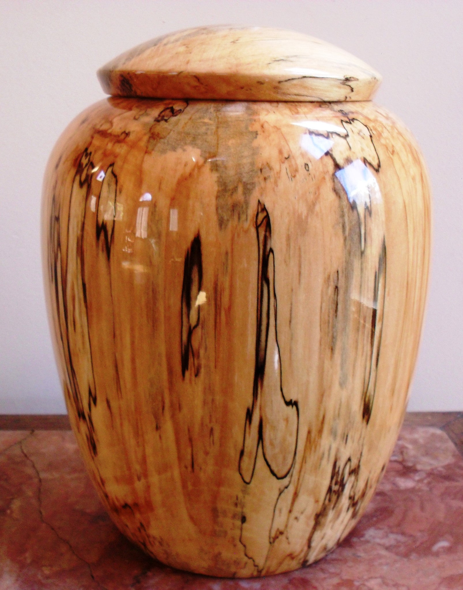 Handmade Cherry Companion Cremation Wooden Urn, Handmade Cremation Urns  For Ashes