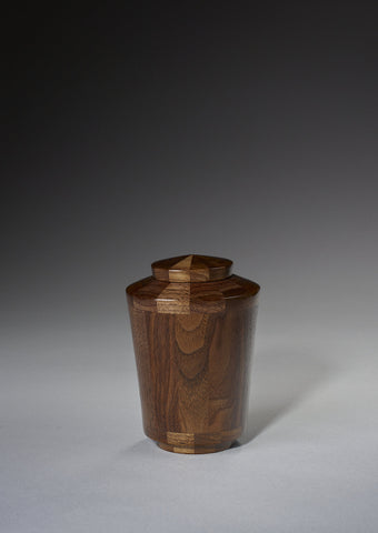 Handmade Black Walnut Segmented Cremation Funeral Wooden Urn