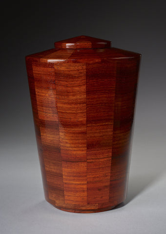 Handmade Padauk Segmented Cremation Funeral Wooden Urn