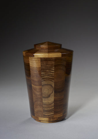 Handmade Black Walnut Segmented Cremation Funeral Wooden Urn