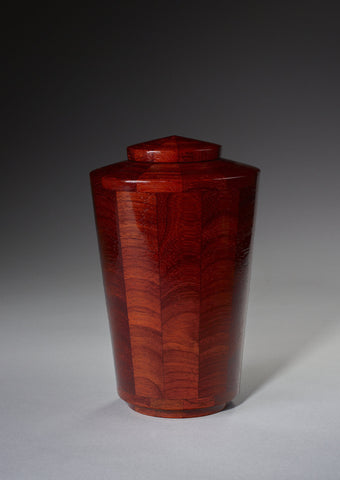 Handmade Padauk Segmented Cremation Funeral Wooden Urn
